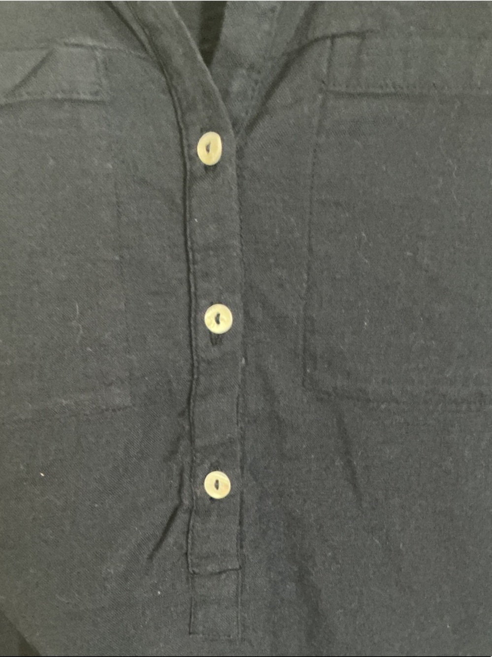 Lucky Brand Navy Short-Sleeve Henley Button-Front Top - Picture 5 of 5